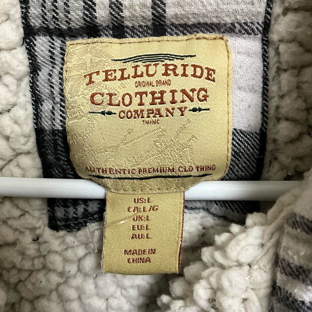 Telluride Clothing Co Size Large Sherpa Lined flannel Jacket